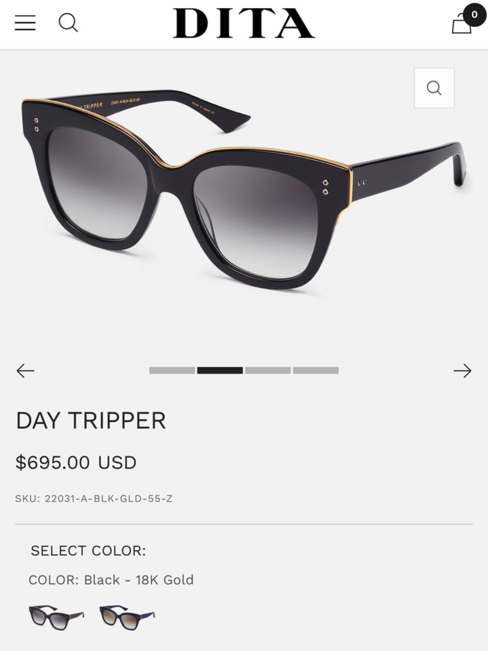 DITA Day Tripper Black Sunglasses